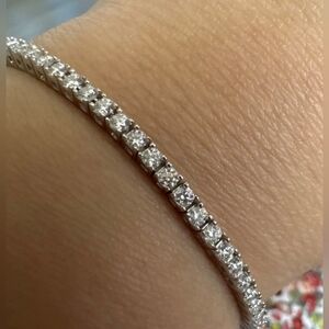 2mm *2 Carat VVS1 Moissanite Diamond tennis bracelet 17cm
